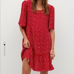Mango ruffle printed dress